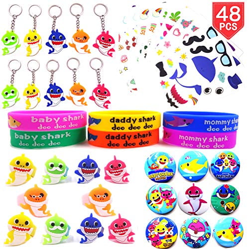 Baby Shark Party Favors for Kids Shark Party Supplies for Birthday Baby Shark Goodie Bags Favors Baby Shark Pinata Filler Carnival Prizes Treasure Box Prizes for Classroom Boys Girls 50 Pcs